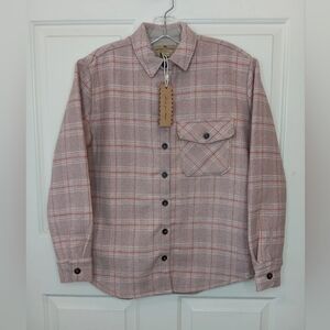 NWT Buffalo Jackson women's pink wool button up flannel shacket